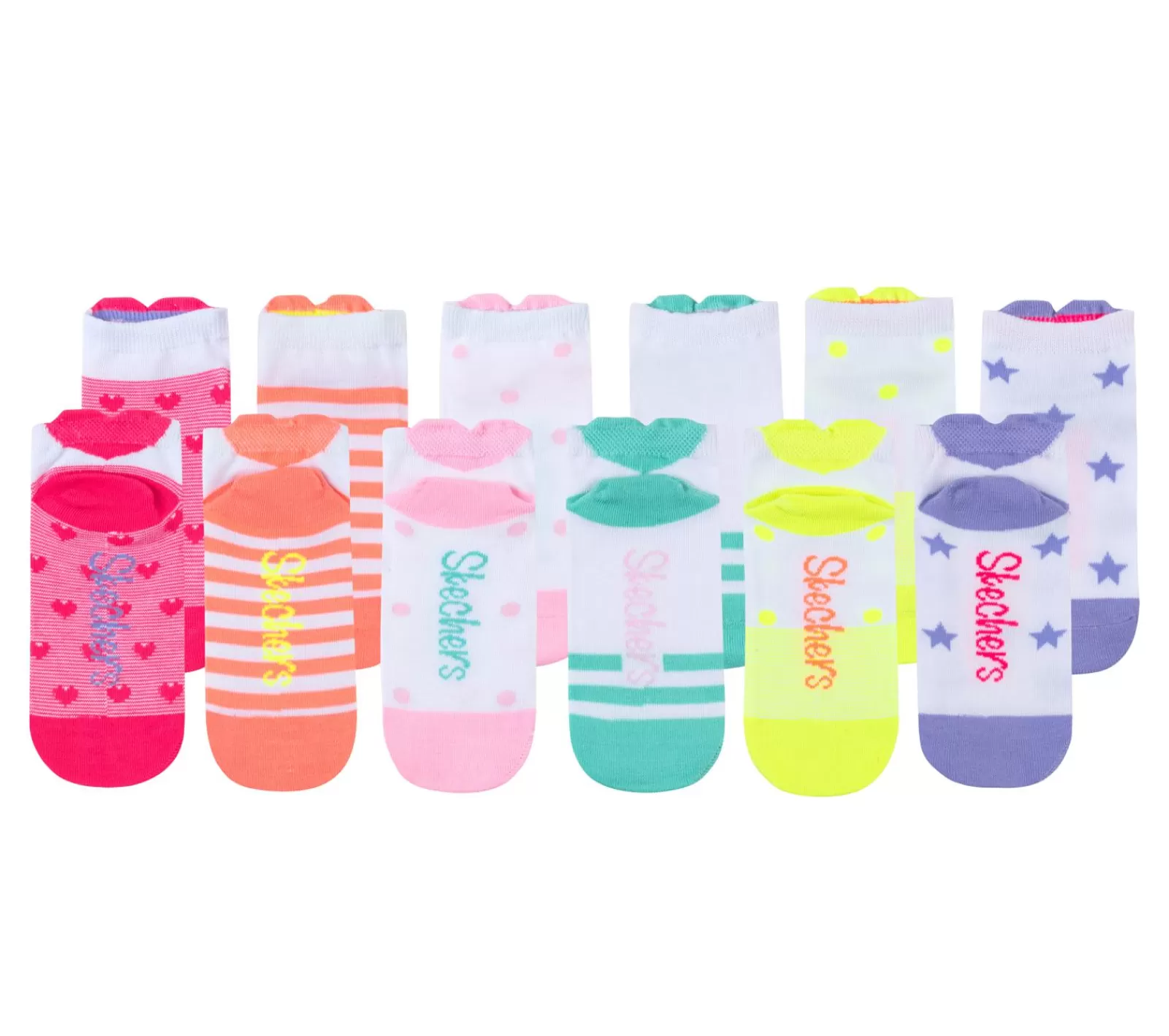 6 Pack Low Cut 3D Heart Socks | SKECHERS Best Sale