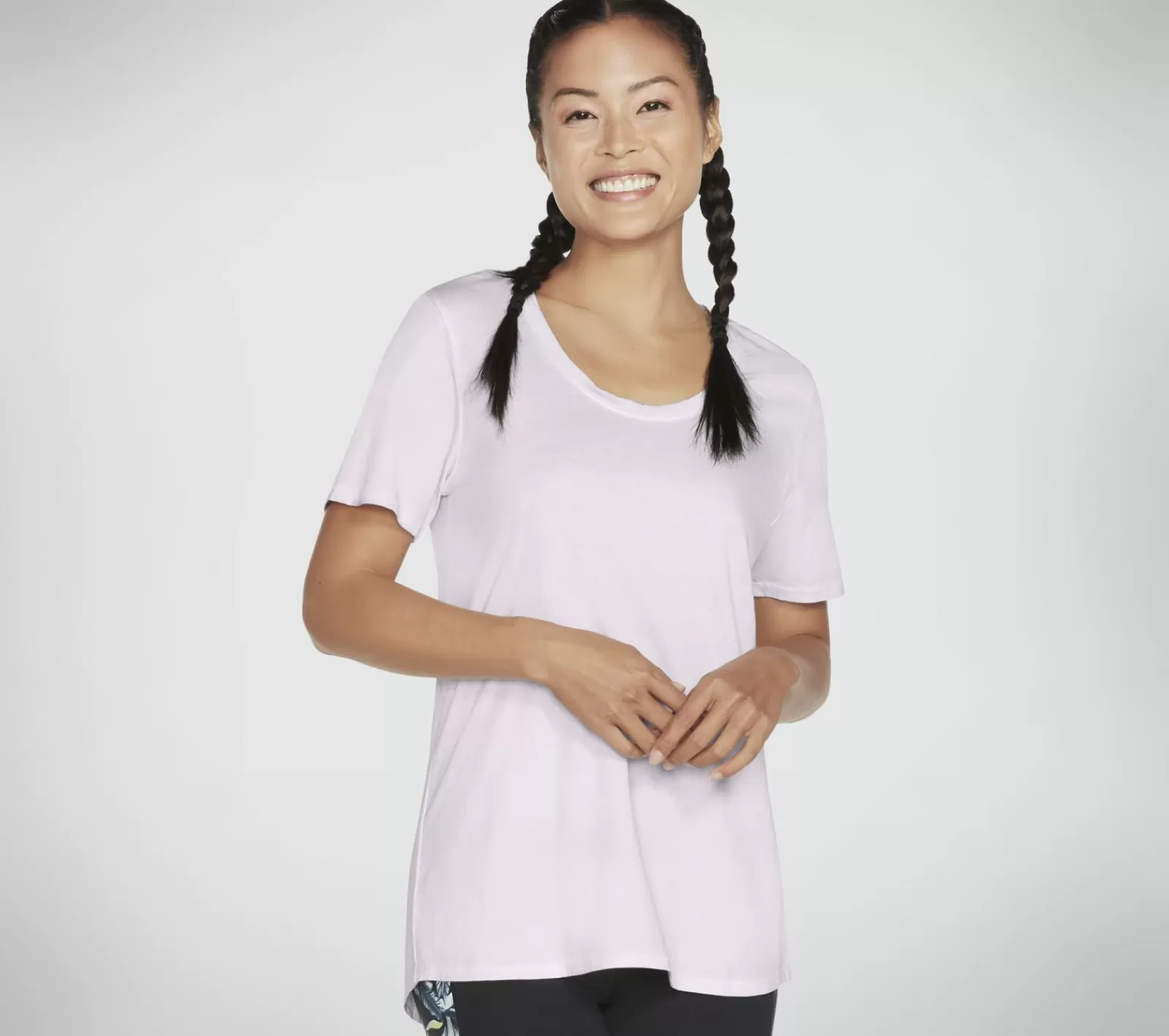 Diamond Wash Hatha Scoop Neck Tunic Tee | SKECHERS Flash Sale