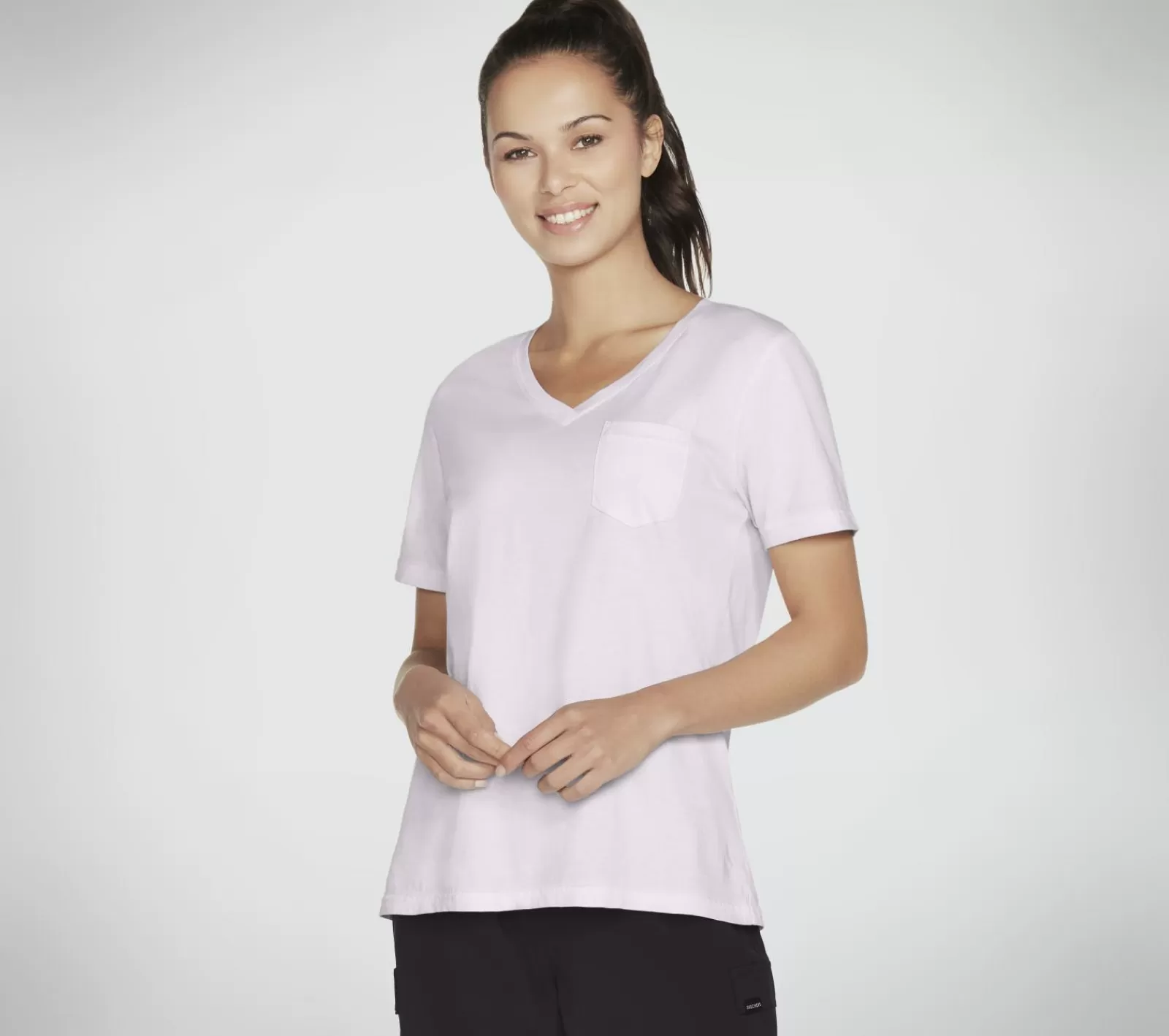 Diamond Wash Hatha V-Neck Pocket Tee | SKECHERS Cheap