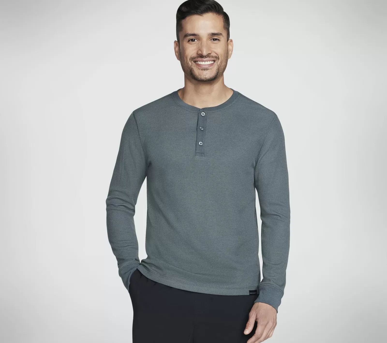 GO KNIT Waffle Henley | SKECHERS Online