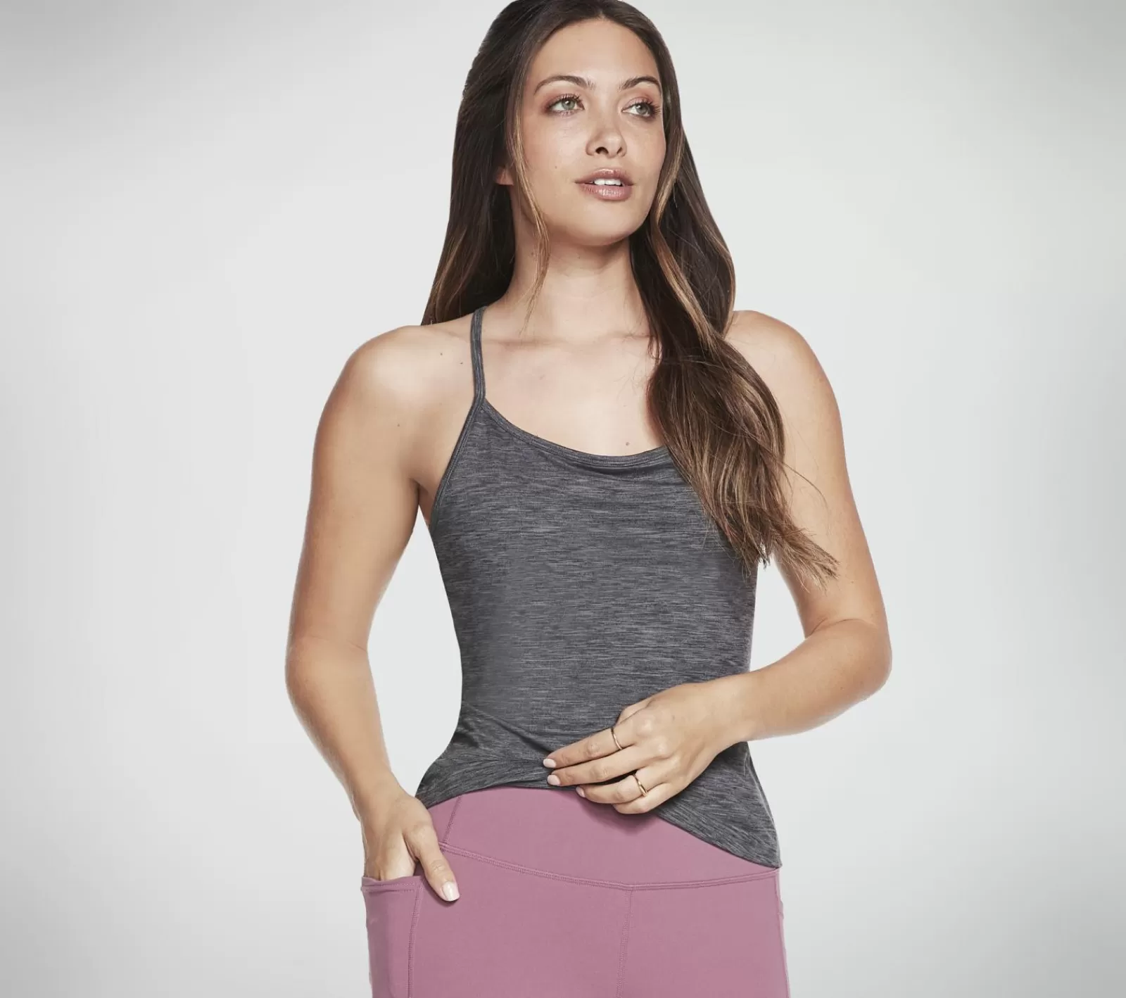 GOSTRETCH Diamond Brushed Shelf Bra Cami | SKECHERS Store