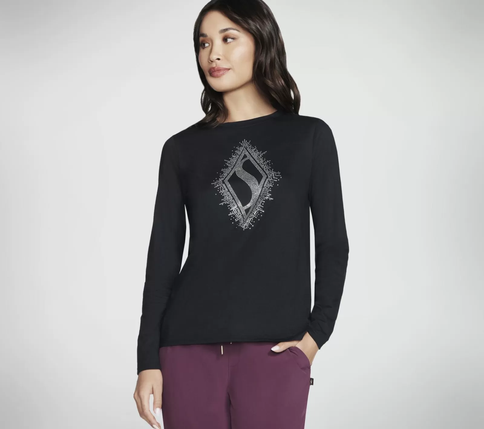 Rhinestone Burst Long Sleeve Tee | SKECHERS Store