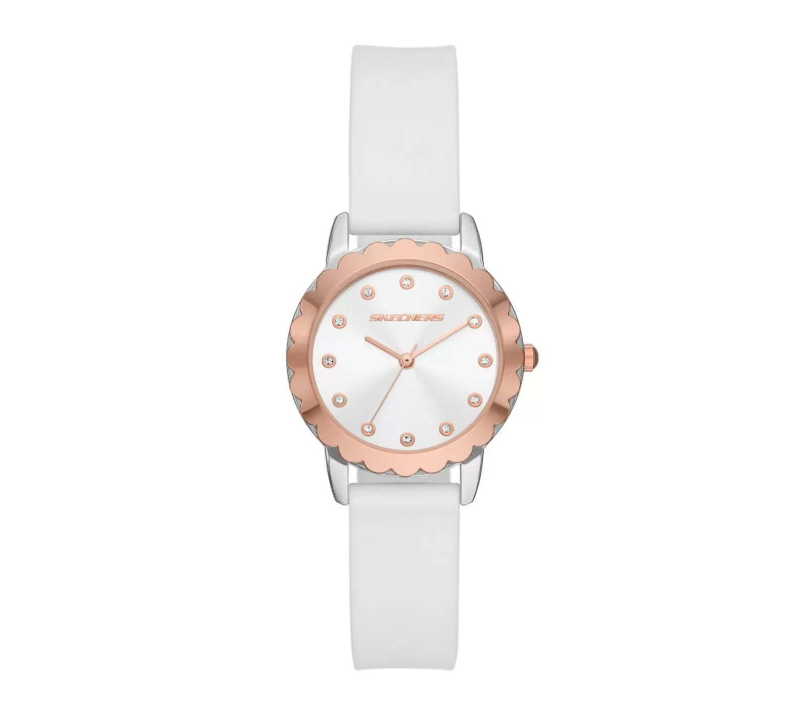 Scalloped Bezel White Watch | SKECHERS Online